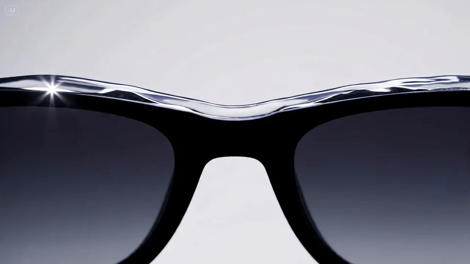 Black sunglasses from the front, no patch visible
