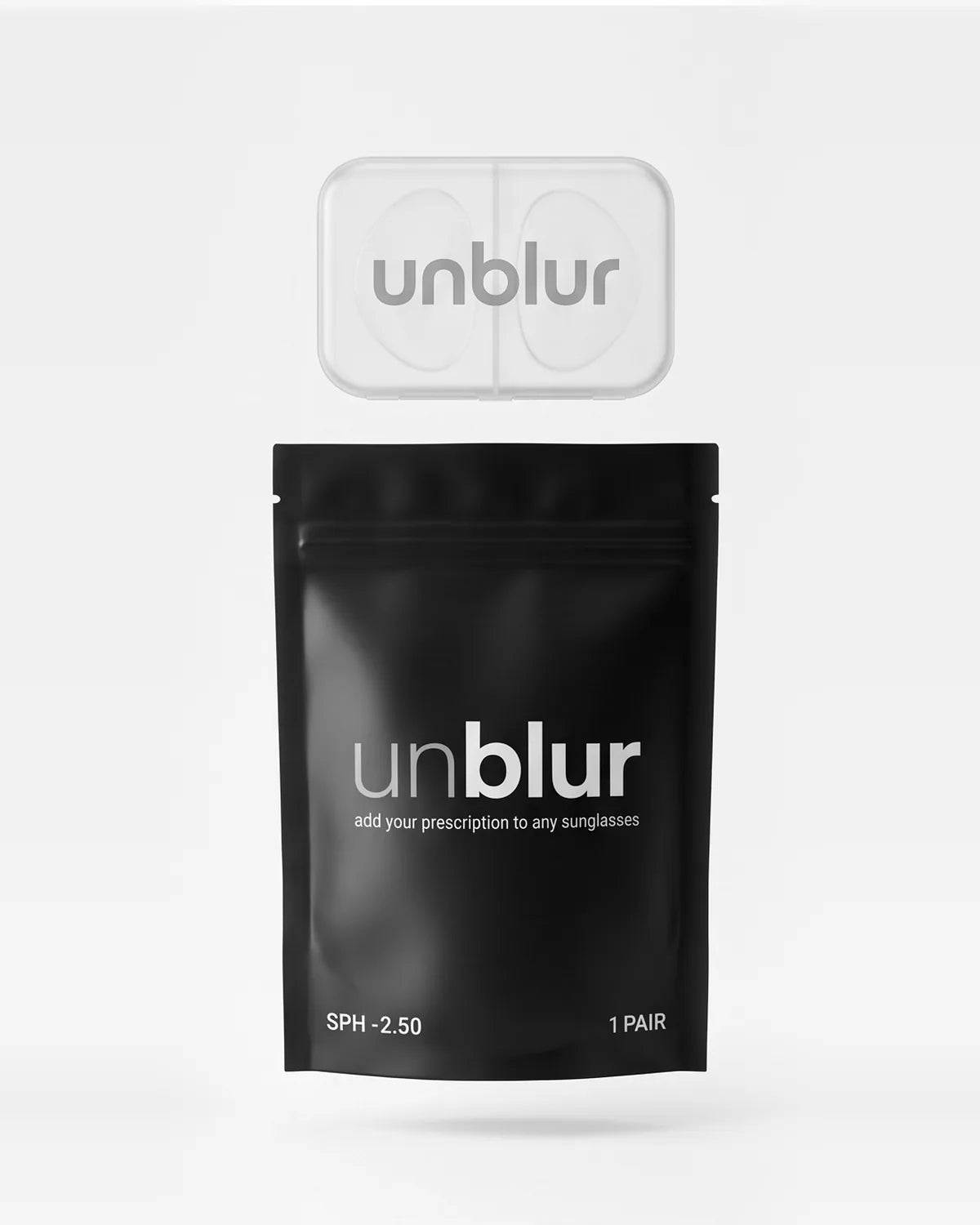 The kit: the press seal pouch printed unblur with the frosted case